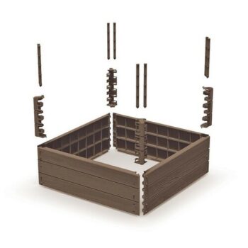 Vyvýšený záhon BASE WOODY rustikálna tehlová, 75,6 x 25 x 75,6 cm