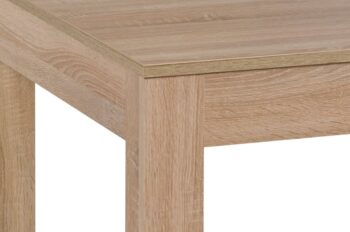Veľký a priestranný rozkladací jedálenský stôl WENUS bude veľmi praktickým pomocníkom vo Vašej jedálni. Zo svojej pôvodnej dĺžky iba 160 cm sa dokáže rozložiť až na veľkosť 300 cm! Pracovná doska stola je vyrobená z kvalitnej LTD dosky, ktorá sa ľahko udržuje. Nohy stola sú vyrobené z odolnej a pevnej MDF dosky.Hrany stola sú opatrené ABS páskou. Dostupný v ďalších farbách:  višňa malaga a biela matná. Vhodný pre 6 - 12 osôb.VIDEO s ukážkou rozkladu stola WENY si môžete pozrieť TU.Rozklad:- 1. rozloženie 207 x 90 cm- 2. rozloženie 254 x 90 cm- 3. rozloženie 300 x 90 cmPri rozklade sa do stola vkladajú rozkladacie vložkyRozmery stola:- dĺžka: 160 cm, po rozložení 300 cm- výška: 76 cm- šírka: 90 cmDodávame v demontovanom stave. Záruka: 24 mesiacov.