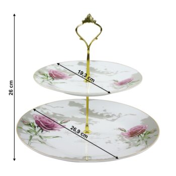 Dvojposchodový etažér Winter v elegantnej kombinácii bielej, fialovej a zlatej farby je ideálnym doplnkom pre každú modernú domácnosť. Tento štýlový kúsok od značky KONDELA je navrhnutý tak, aby priniesol do vášho interiéru nádych luxusu a sofistikovanosti. Vďaka svojmu okrúhlemu tvaru a jemným…