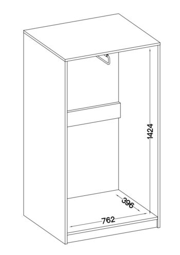Skriňa s vešiakom WORK je spoločne s ďalšími prvkami kancelárskeho sektoru WORK základom vybavenia Vašej pracovne. Diskrétne a pritom moderné farby dodajú kancelárii nádych elegancie a profesionality. Nábytok je veľmi variabilný, môžete si ho vyskladať a skombinovať podľa svojich vlastných predstáv a potrieb.Skriňa je vyrobená z kvalitnej LTD dosky, ktorá je nenáročná na údržbu. Rozmery (š/v/h): 80 x 154 x 44 cm.Dodávame v demonte. 