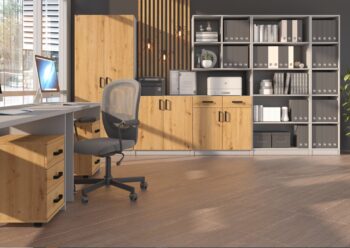 Zásuvková komoda WORK je spoločne s ďalšími prvkami kancelárskeho sektoru WORK základom vybavenia Vašej pracovne. Odporúča sa použiť ako kontajnér k počítaču.  Diskrétne a pritom moderné farby dodajú kancelárii nádych elegancie a profesionality. Nábytok je veľmi variabilný, môžete si ho vyskladať a skombinovať podľa svojich vlastných predstáv a potrieb.Stôl je vyrobený z kvalitnej LTD dosky, ktorá je nenáročná na údržbu.Rozmery (š/v/h): 40 x 57 x 42 cm. Dodávame v demonte.