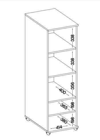 Vysoký kontajnér WORK je spoločne s ďalšími prvkami kancelárskeho sektoru WORK základom vybavenia Vašej pracovne. Skrinka má dve zásuvky. Diskrétne a pritom moderné farby dodajú kancelárii nádych elegancie a profesionality. Nábytok je veľmi variabilný, môžete si ho vyskladať a skombinovať podľa svojich vlastných predstáv a potrieb.Kontajnér je vyrobený z kvalitnej LTD dosky, ktorá je nenáročná na údržbu.Rozmery (š/v/h): 45 x 159 x 42 cm. Dodávame v demonte.
