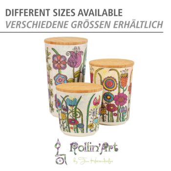 Wenko Dóza s bambusovým viečkom Flowers, 700 ml, M
