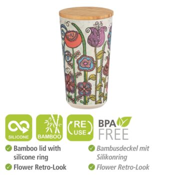 Wenko Dóza s bambusovým viečkom Flowers, 950 ml, L