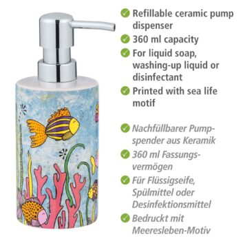 Wenko Keramický dávkovač mydla Ocean Rollin Art, 360 ml