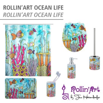 Wenko Keramický dávkovač mydla Ocean Rollin Art, 360 ml