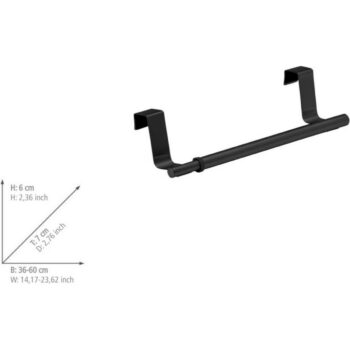Wenko Nastaviteľný nerezový držiak na utierky 36-60 cm, čierna, M