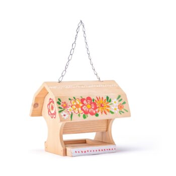 Woody Drevené kŕmidlo pre vtáky, 4 farby a štetec, 19 x 13,5 x 16 cm