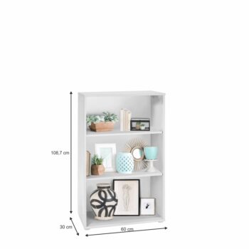 KONDELA Yan Typ 1 policový regál biela – Obrázok 2