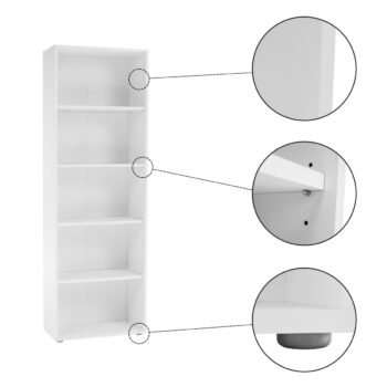 Policový regál Yan Typ 2 v elegantnej bielej farbe je ideálnym riešením pre tých, ktorí hľadajú praktický a moderný nábytok do interiéru. Tento regál od značky KONDELA je vyrobený z kvalitného laminovaného DTD materiálu, ktorý zaručuje dlhú životnosť a jednoduchú údržbu. Stačí ho pravidelne…