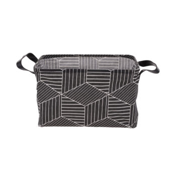 YARA: Látkové košíky (3 ks) Yara - čierna / vzor; materiál: bavlna / polyester; rozmery (ŠxHxV): 38x26x23 cm.