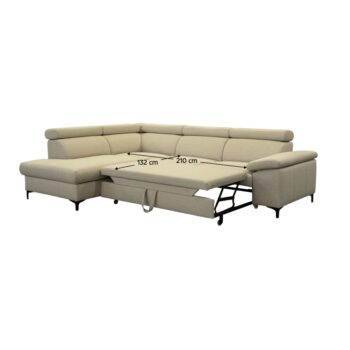 Rohová sedačka s rozkladom Zachary Roh L v krémovej farbe je ideálnym riešením pre moderné interiéry, kde sa kladie dôraz na funkčnosť a estetiku. Táto elegantná sedacia súprava od značky KONDELA ponúka nielen pohodlné sedenie, ale aj praktickú možnosť rozloženia na lôžko s rozmermi 132 x 210 cm…