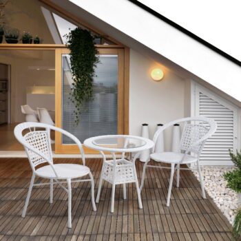 So záhradným setom z umelého ratanu JENAR 1+2 si užijete horúce letné dni v kruhu rodiny alebo priateľov. Trojdielny set pozostáva z okrúhleho stola a dvoch kresiel. Rozmery stola sú (ŠxV): 63x60 cm a rozmery kresla sú (ŠxHxV): 65x62x77 cm. Hĺbka sedu kresla má 45,5 cm, výška sedu kresla má 41…