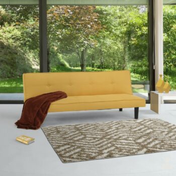 Rozkladacia pohovka Zelda New v elegantnej kombinácii horčicovej a čiernej farby je ideálnym riešením pre moderné interiéry. Táto pohovka značky KONDELA ponúka nielen štýlový vzhľad, ale aj praktickú funkciu rozkladania, čo z nej robí skvelú voľbu pre tých,…