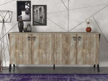 Komoda ZENTHPredstavujeme vám komodu ZENTH, ideálnu voľbu pre vašu obývaciu izbu alebo spálňu. Táto široká a elegantná komoda je navrhnutá tak, aby vám poskytla dostatok úložného priestoru a zároveň dodala vášmu interiéru moderný a štýlový vzhľad.Typ tovaru: KomodaVhodné do miestnosti: Obývacia izba a spálňaMateriál: LTD a kovRozmer: 180 x 76.8 x 44.8 cmFarba: Svetlo hnedáVybavenie: DvierkaVzhľad: ŠirokáPočet dvierok: 4Hrúbka materiálu: 18 mmDodatočné informácie: Dodávame v demonteKomoda ZENTH je vyrobená z kvalitného LTD materiálu a kovu s hrúbkou 18 mm, čo zaisťuje jej pevnosť a dlhú životnosť. Elegantná svetlo hnedá farba dodáva komode moderný a sofistikovaný vzhľad, ktorý sa hodí do akéhokoľvek interiéru. Komoda je vybavená štyrmi dvierkami, ktoré poskytujú dostatok úložného priestoru pre vaše potreby.Dodávame v demonte, čo znamená, že komodu ľahko zložíte podľa priloženého návodu. Komoda ZENTH je perfektnou voľbou pre každého, kto hľadá štýlový a funkčný nábytok do svojej obývačky alebo spálne.