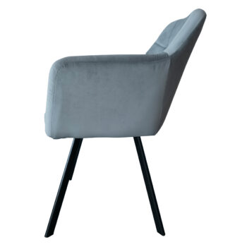 KONDELA Zeron New jedálenské kreslo sivá (Velvet) / čierna - Image 5