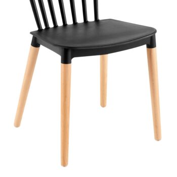 Jedálenská stolička Zosima v elegantnom prevedení čierna/buk je ideálnym doplnkom pre moderné interiéry. Táto stolička, ktorá patrí do kategórie kuchynského a jedálenského nábytku, kombinuje funkčnosť s estetickým vzhľadom, čo ju robí vhodnou voľbou pre rôzne typy domácností.