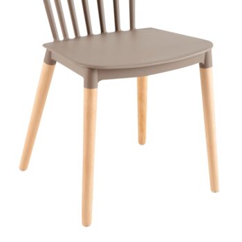 Jedálenská stolička Zosima v elegantnej kombinácii sivej farby a bukového dreva je ideálnym doplnkom pre moderné interiéry. Táto stolička, vyrobená z kvalitného plastu a masívneho bukového dreva, ponúka nielen štýlový vzhľad, ale aj vysokú funkčnosť.