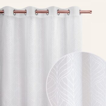 Záclona  La Rossa  bielej farby so striebornými priechodkami 140 x 260 cm