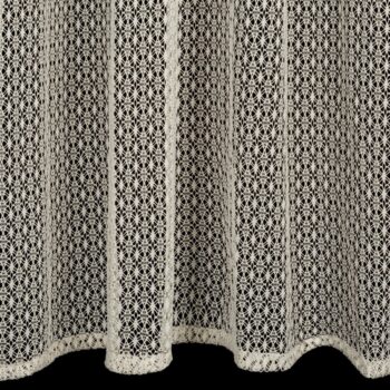Záclona na kruhy s romantickým háčkovaným ažúrovým vzorom - béžová Šírka: 140 cm | Dĺžka: 250 cm