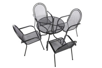 Záhradná kovová zostava CORINA I. 1+4 Stôl ø 90 cm (CT0313)