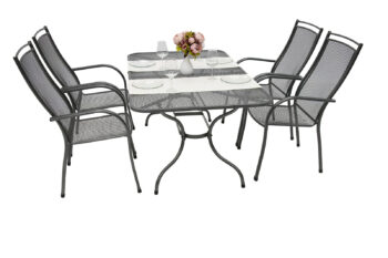 Záhradná kovová zostava PALMA I. 1+4 Stôl obdĺžník 160x95 cm (CT0311)