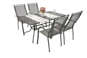 Záhradná kovová zostava PALMA I. 1+4 Stôl obdĺžník 160x95 cm (CT0311)