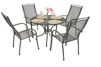 Záhradná kovová zostava PALMA III. 1+4 Stôl ⌀ 90 cm (CT0313)