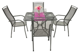 Záhradná kovová zostava PALMA IV. 1+4 Stôl 90 x 90 cm (CT0312)