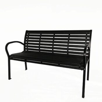 Záhradná lavička 125 x 60 x 80 cm, čierna, oceľ /plast