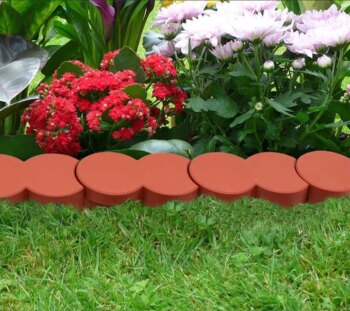 Záhradná oblúková palisáda 12ks - 200 cm TERRACOTTA