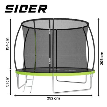 Záhradná trampolína pre deti so sieťou a rebríkom SIDER 8FT  - Ø 252 cm
