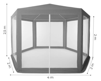 Záhradný altánok s moskytiérou 2 x 2 m biela
