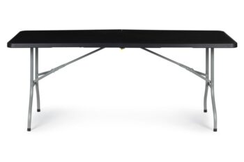 Záhradný cateringový stôl rozkladací 180 cm - čierny