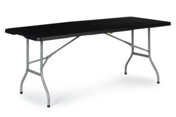Záhradný cateringový stôl rozkladací 180 cm - čierny