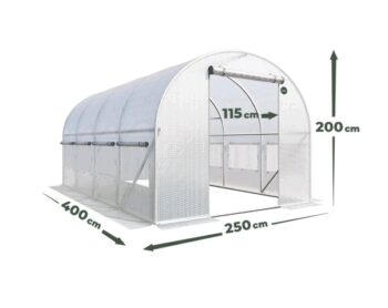 Záhradný fóliovník s rozmermi 2,5 x 4 m Biely