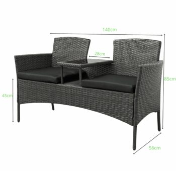 Záhradný ratanový set NM-03 - sivý + sivé vankúše