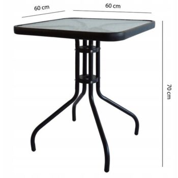 Záhradný sklenený stôl 60 cm