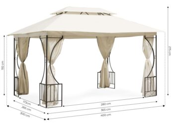 Záhradný stan 3 x 4 m v béžovej farbe