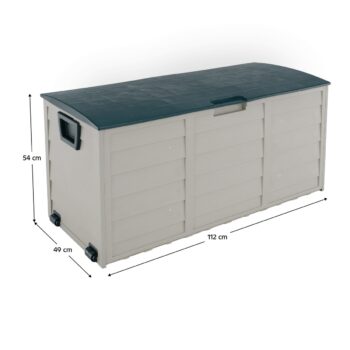 Záhradný úložný box, šedá/zelená, KORTEZ