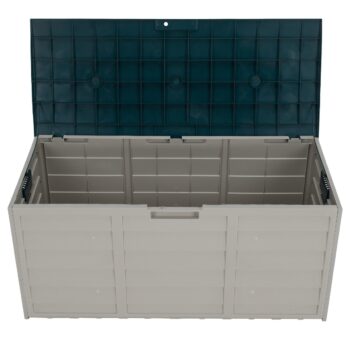 Záhradný úložný box, šedá/zelená, KORTEZ