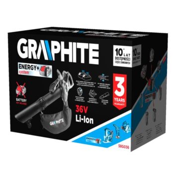 Záhradný vysávač Energy+ 36V Li-lon, 2v1, objem vrecka 35L, bez batérie 58G036 GRAPHITE