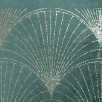 Zamatový stredový obrus s lesklou potlačou mentolovej farby Šírka: 35 cm | Dĺžka: 180 cm