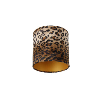 Zamatový tienidlo lampy leopardia potlač 20/20/20 zlatý interiér