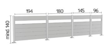 Zástena na ochranu súkromia akryl 135 cm (strieborná metalíza) - rôzne dĺžky dĺžka 200 cm
