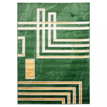 Zaujímavý moderný zelený koberec so zlatým vzorom Šírka: 160 cm | Dĺžka: 220 cm
