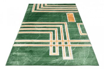 Zaujímavý moderný zelený koberec so zlatým vzorom Šírka: 80 cm | Dĺžka: 150 cm