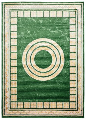 Zaujímavý zelený koberec s geometrickými vzormi Šírka: 160 cm | Dĺžka: 220 cm