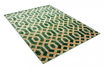 Zaujímavý zelený koberec so zlatým vzorom Šírka: 120 cm | Dĺžka: 170 cm
