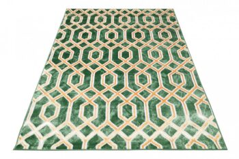Zaujímavý zelený koberec so zlatým vzorom Šírka: 140 cm | Dĺžka: 200 cm